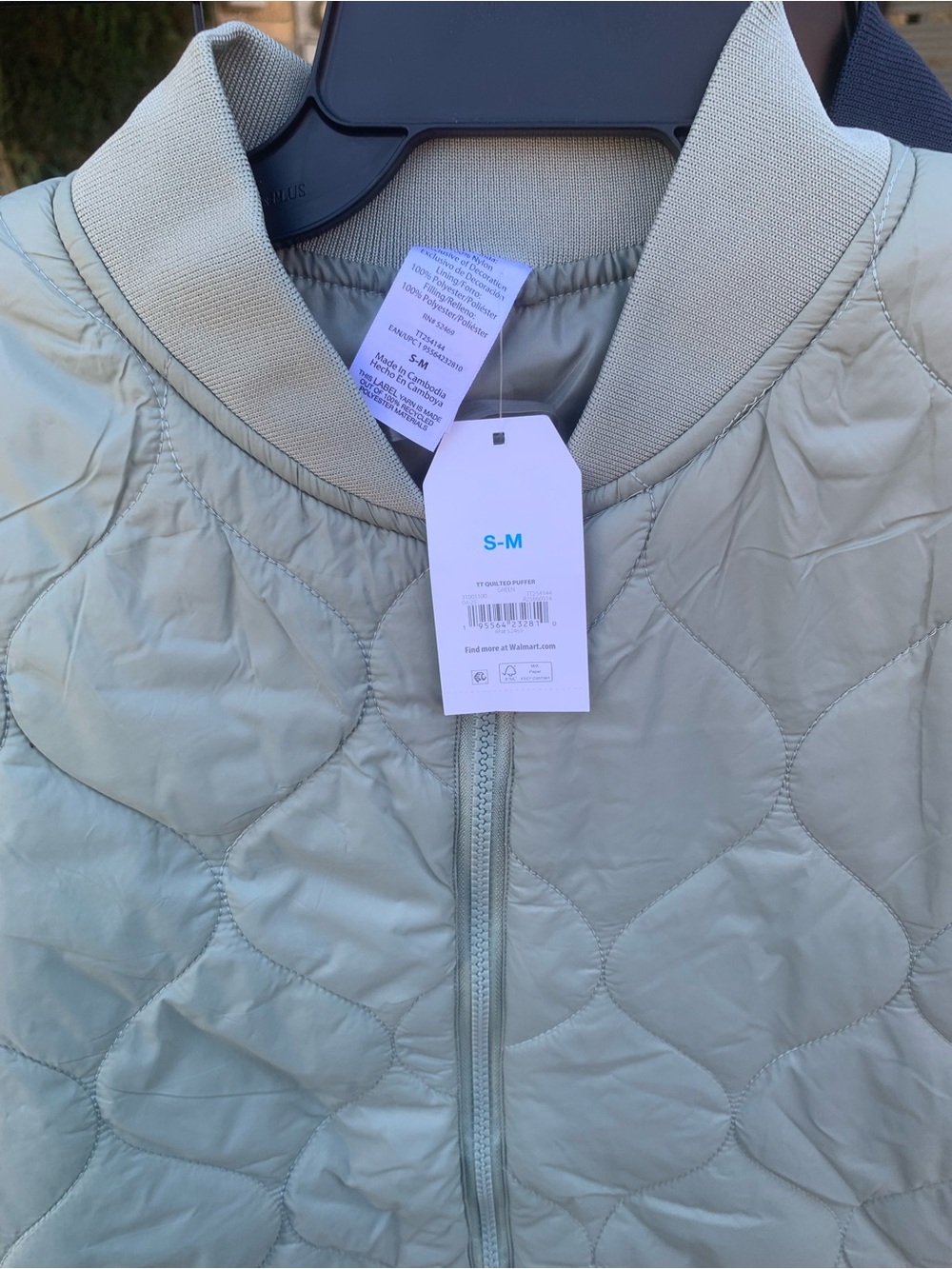 NWT Time and Tru Green Quilted Cape Puffer Poncho Jacket with Free Hat - Picture 7 of 8